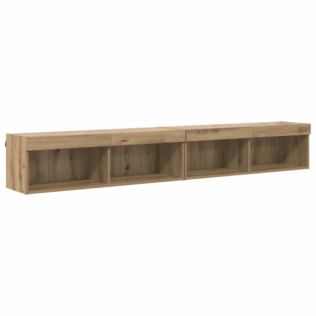 Unità a muro per TV con LED 5 pcs Rovere artigianale 3402951