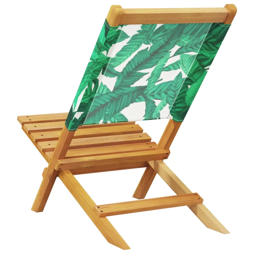 Sedie da Giardino Pieghevoli 4 pz | Sedie da Esterno Verde Tessuto e Legno Massello