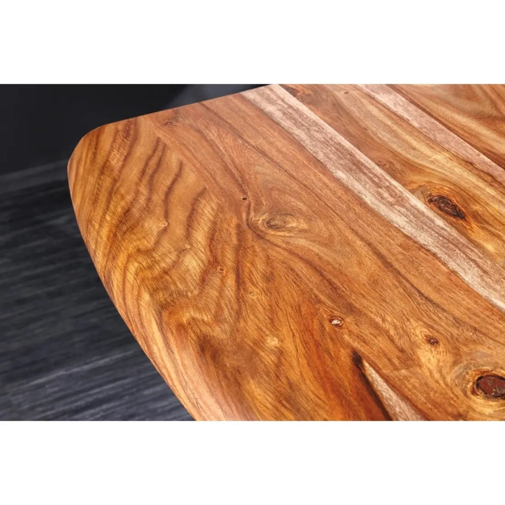 ARKAYA Legno massiccio di sheesham verniciato e metallo nero 200 cm Spessore del piano 35 mm Stile industriale