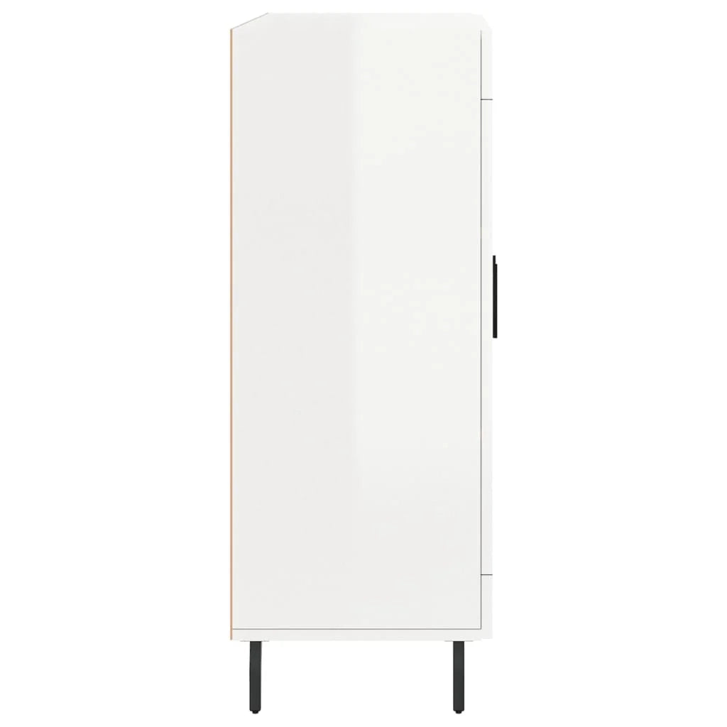 Buffet credenza cassettiera mobiletto mobile contenitore organizer per cucina soggiorno finitura lucida 69,5 x 34 x 90 cm legno ingegnerizzato bianco 02_0030690