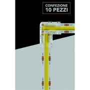 Trade Shop - Kit 10pz Connettore Trasparente Angolare Per Strip Led Monocolore 2pin 10mm Cn10-l -