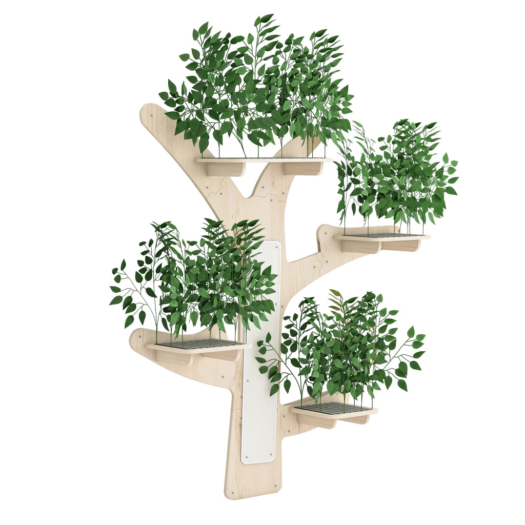 Albero Tiragraffi da Parete in Legno di Pino ¨C MINIMAL ¨C con Piattaforme, 155x210 cm