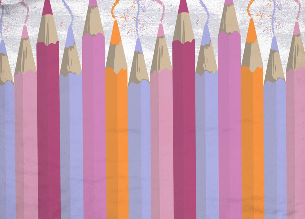 Copripiumino Sacco Piumone Pensieri Delicati Cotone Disegno Matitoni - Singolo - Fucsia