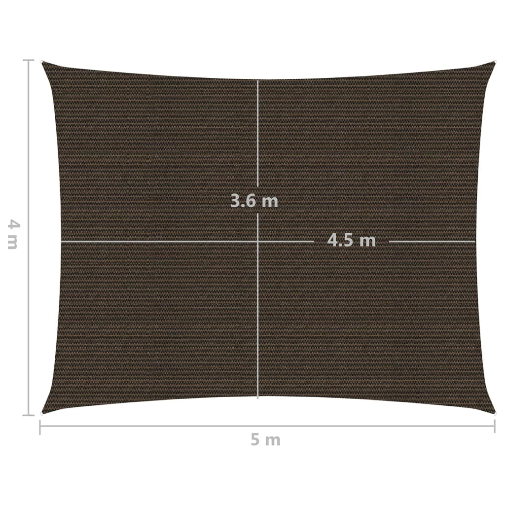 Vela ombreggiante 160 g/m² marrone 4 x 5 m HDPE 02_0009167