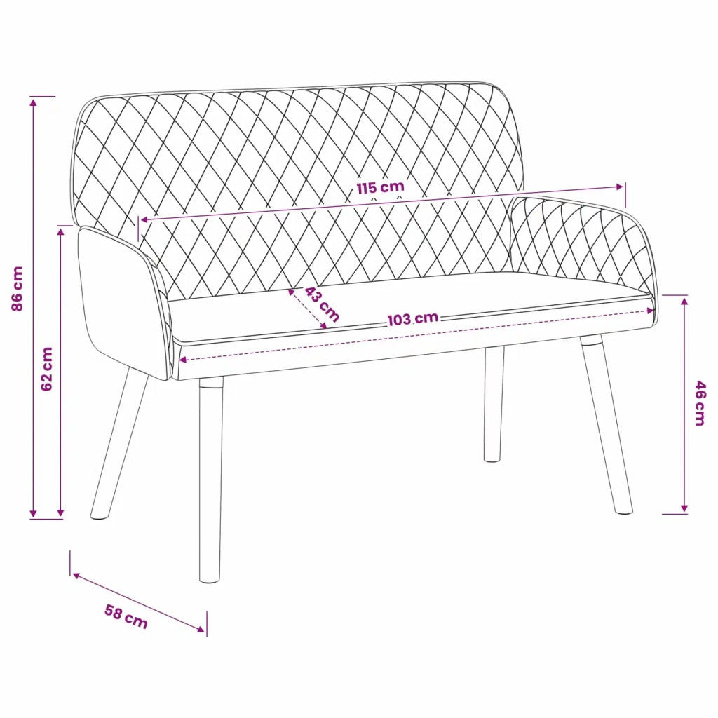 Divano a 2 Posti con Gambe in Legno Massello 2 posto Rosa 42051041