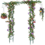 Pergolato a Arco da Giardino, Pergola da Esterno Decorativa in Metallo per Piante Rampicanti, Arco da Esterno per Feste, Matrimonio (Verde, Modello 1)