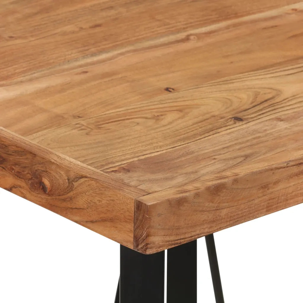 Tavolino da Bar-Tavolino da soggiorno-Tavolo 55x55x107cm in Legno Massello di Acacia e Ferro