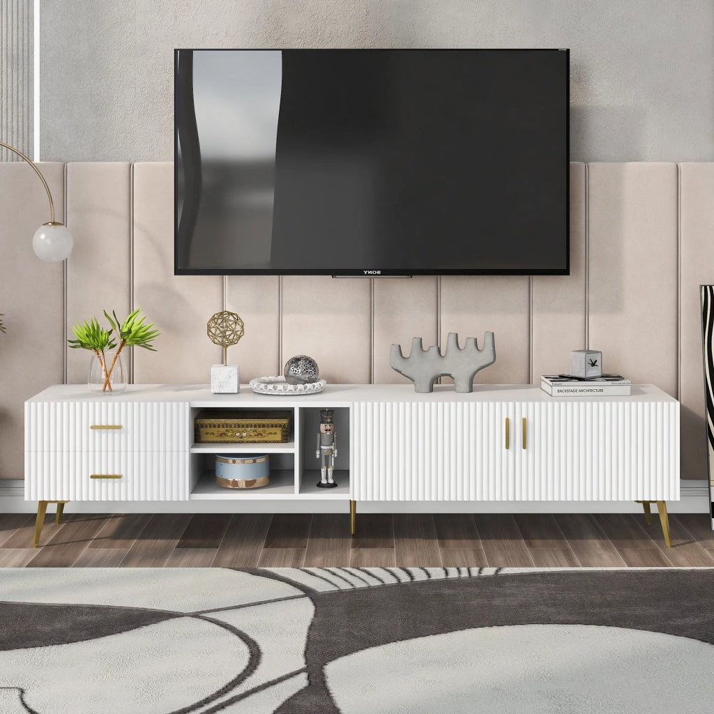Supporto TV per TV da 75 pollici - Zephmum - Moderno, bianco