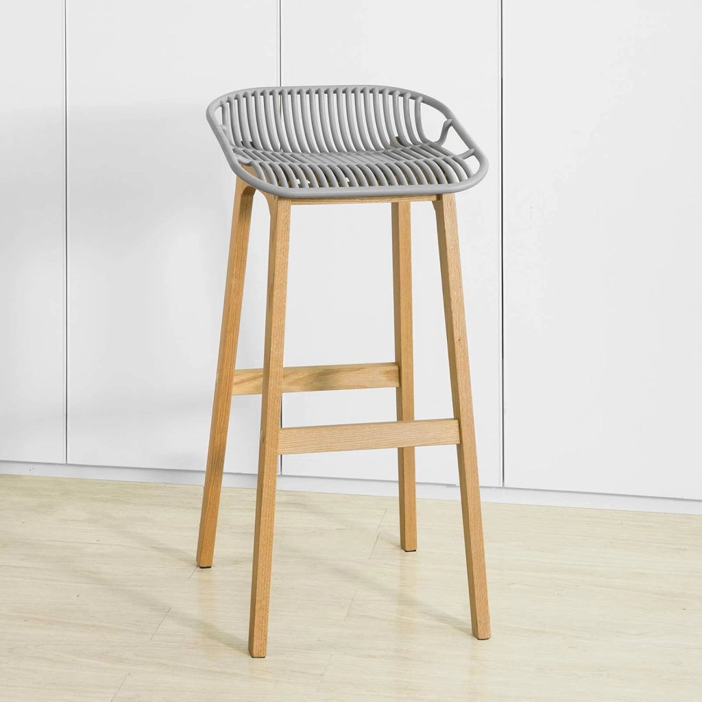 Sgabello legno Sedie cucina moderne Altezza di Seduta：79cm Gambe in legno massiccio di hevea Carico Massimo Fino a 150kg (FST77-HG)
