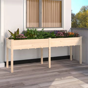 Fioriera con Fodera-Vaso-Contenitore per Piante 203x53x76 cm Legno Massello di Abete