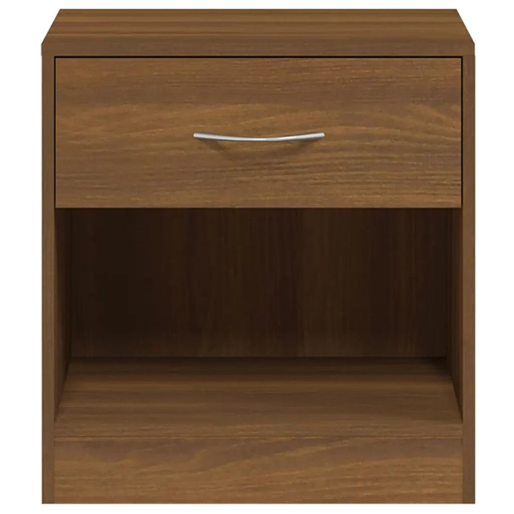 Comodini 2 pz con Cassetto Rovere Marrone 342588