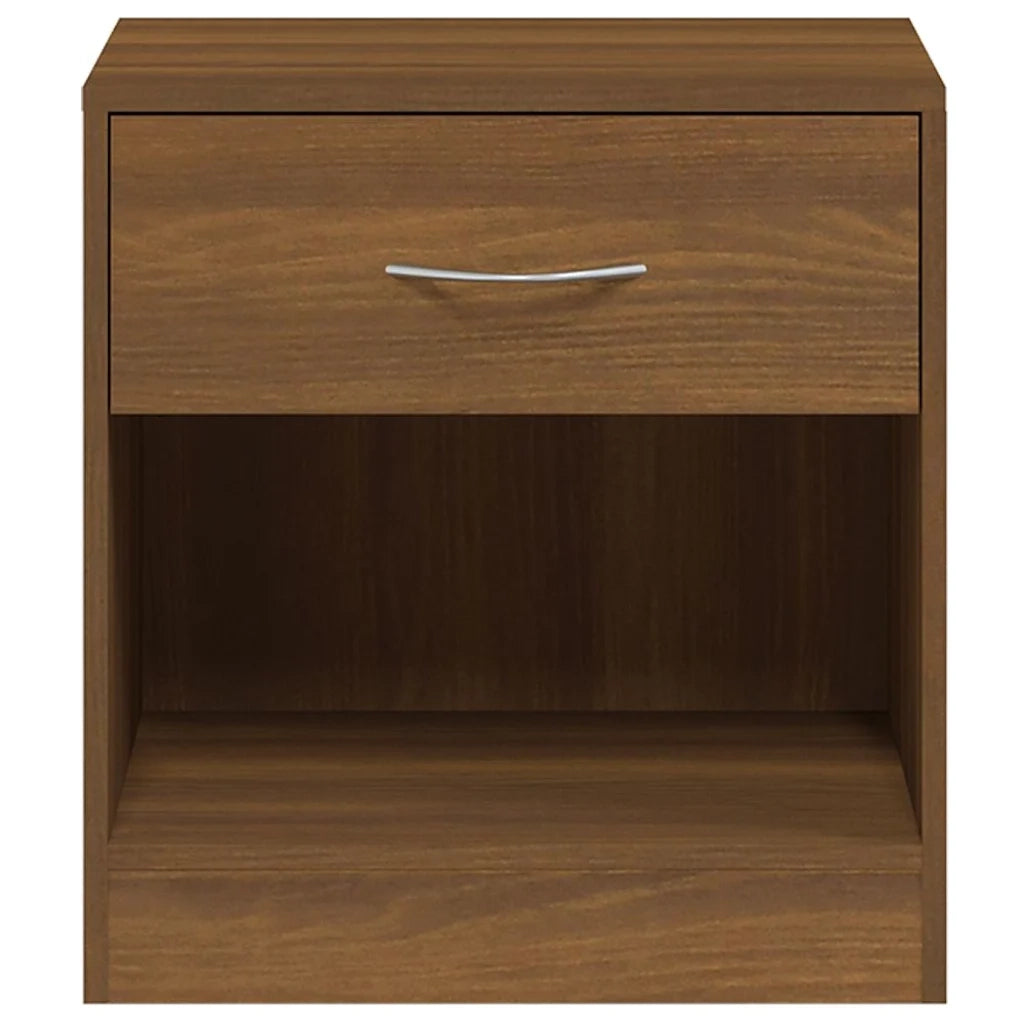 Comodini 2 pz con Cassetto Rovere Marrone 342588