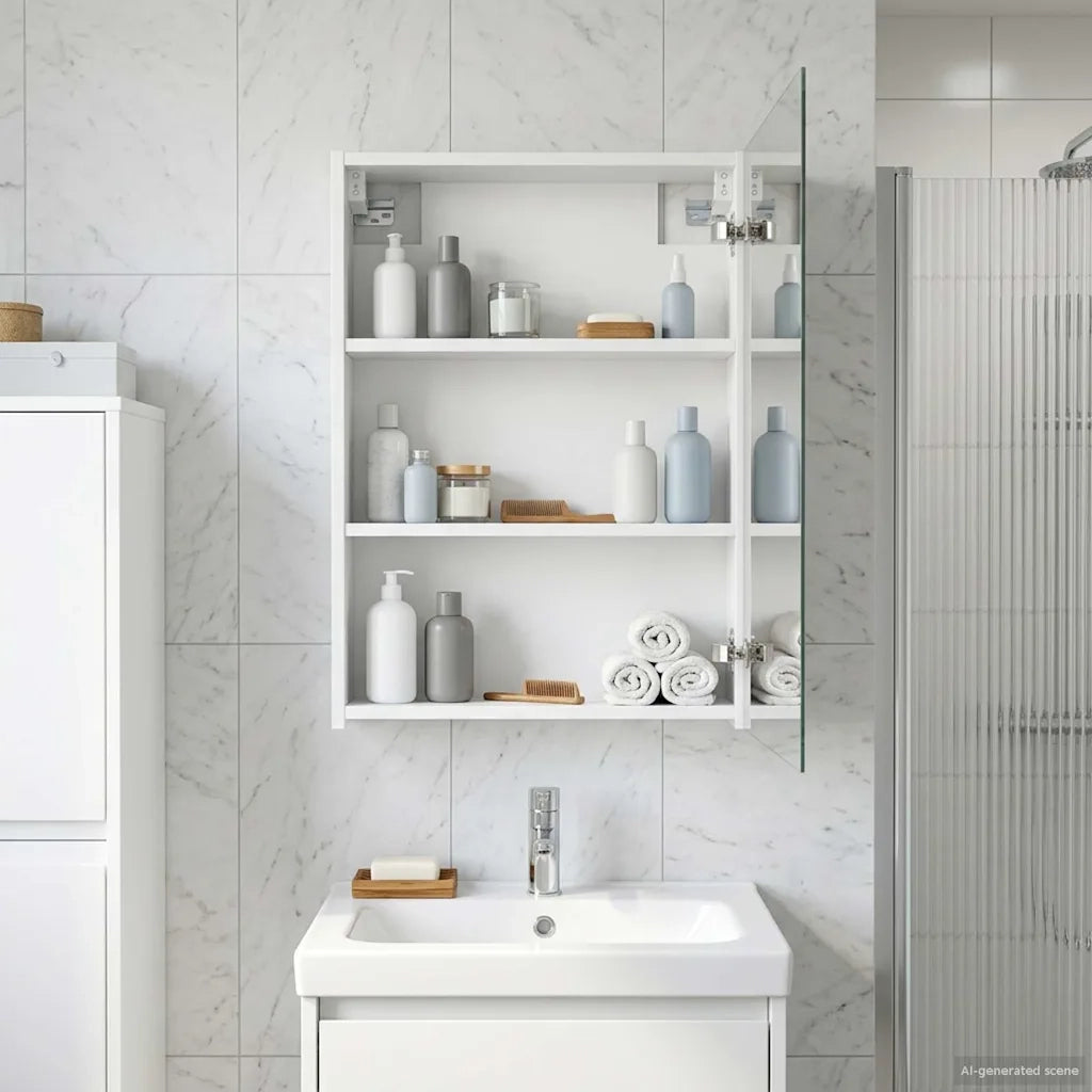 Mobiletto per specchio da bagno Bianco 50 x 14,5 x 70 cm 889039