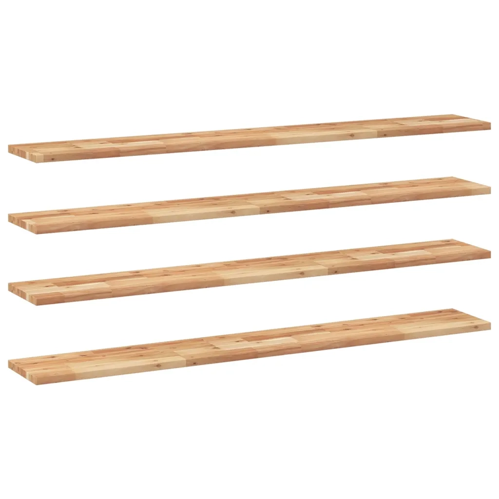 vidaXL Mensole da Parete 4 pz 120x20x2 cm Legno Acacia Rifinito a Olio