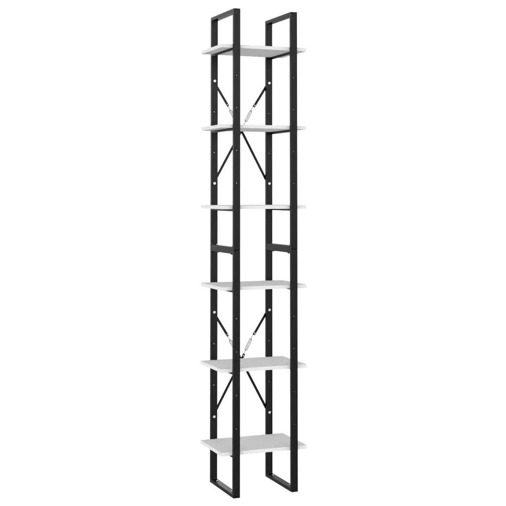 Libreria a 6 Ripiani Bianca 40x30x210 cm in Legno Multistrato 806497