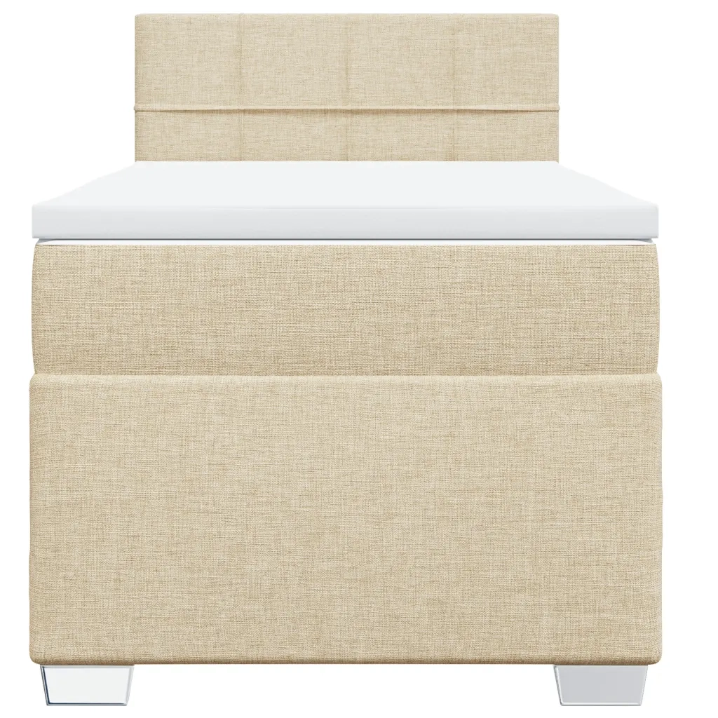 Giroletto a Molle con Materasso Crema 90x190 cm in Tessuto 3288048