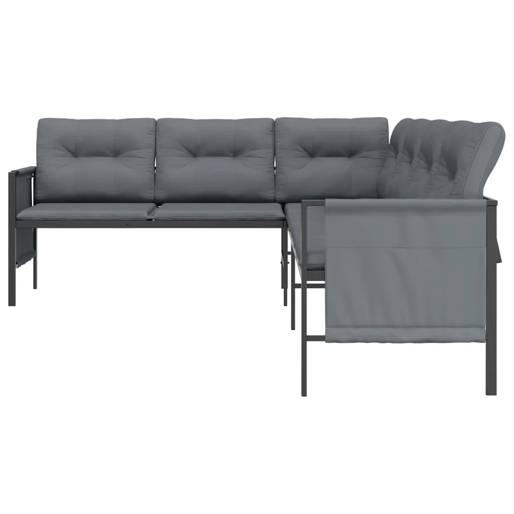 Divano angolare da giardino 230 x 168 x 65 cm acciaio e textilene antracite 02_0013206