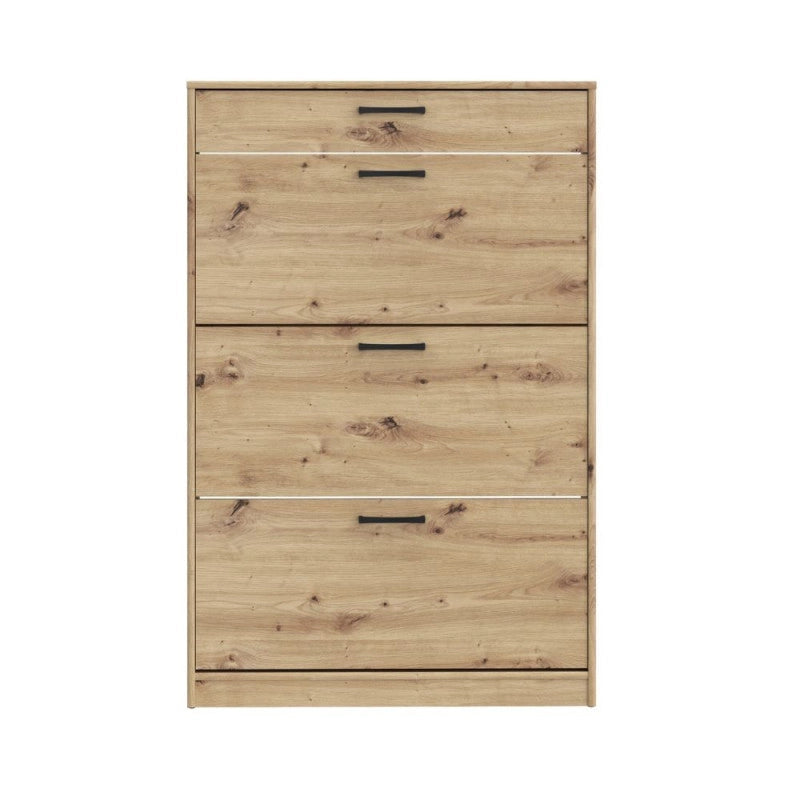 Scarpiera Cecilia con 3 scomparti ed un cassetto colore rovere 83.2x20.4xH 127.7 cm.
