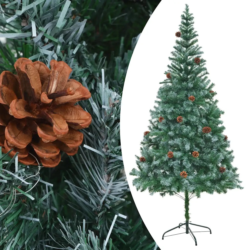 Albero di Natale Preilluminato con Palline e Pigne 210 cm 3077529