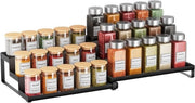 Organizzatore di spezie in metallo nero per tavolo da pranzo e mobile cucina, set di 2 pezzi con 3 piani ciascuno