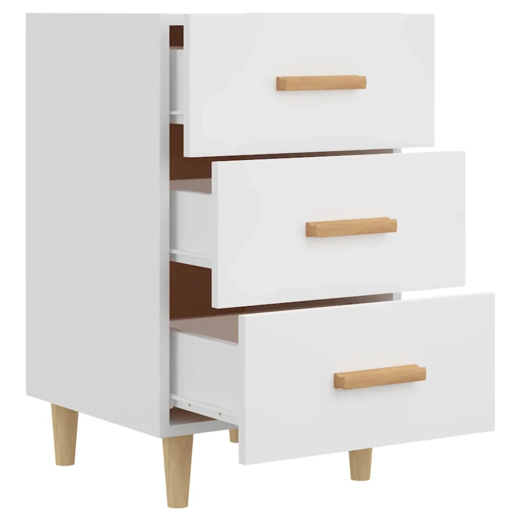 Comodino Bianco 40x40x66 cm in Legno Multistrato cod mxl 31167