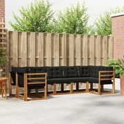 Set di divani da esterno con cuscino 7 pcs Naturale e Nero