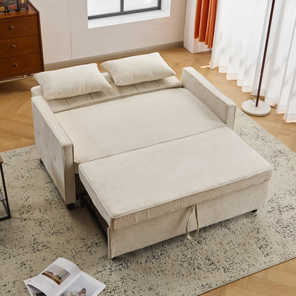 Divano Letto 2 Posti ¨C MINIMAL ¨C Tessuto Chenille, Schienale Regolabile