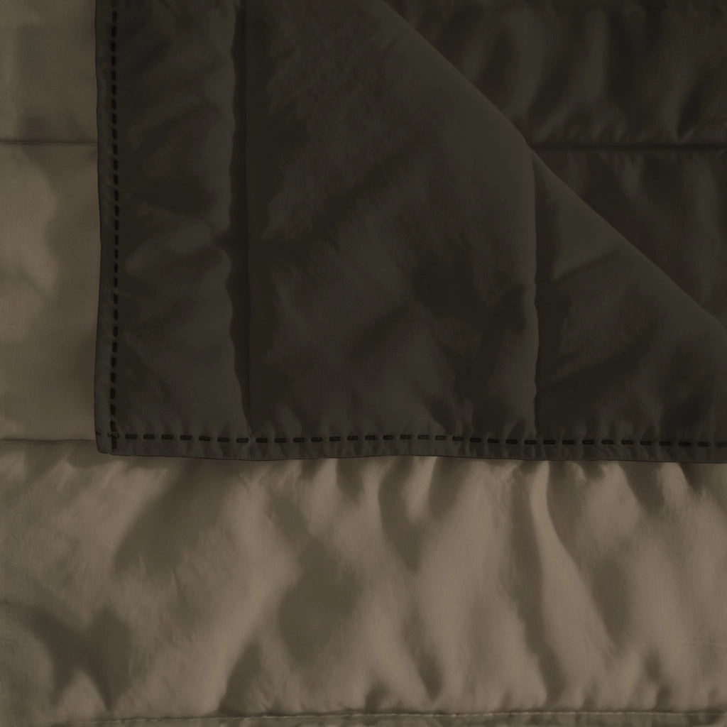 Trapuntino Estivo Double Face Effetto Water Washed Singolo 170x250 cm in Poliestere Nocciola e Marrone