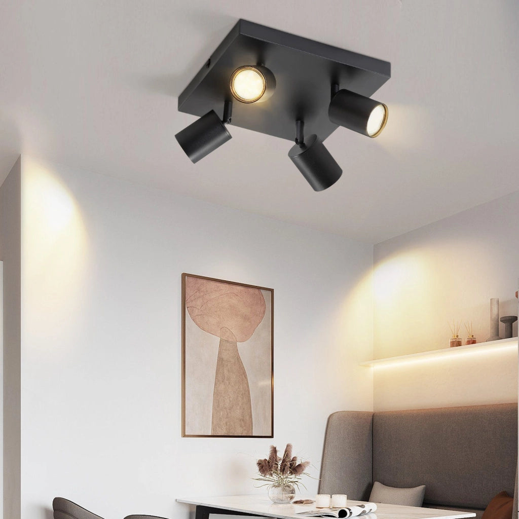 ZMH Faretto da soffitto 4 luci GU10 orientabili 330° per corridoio