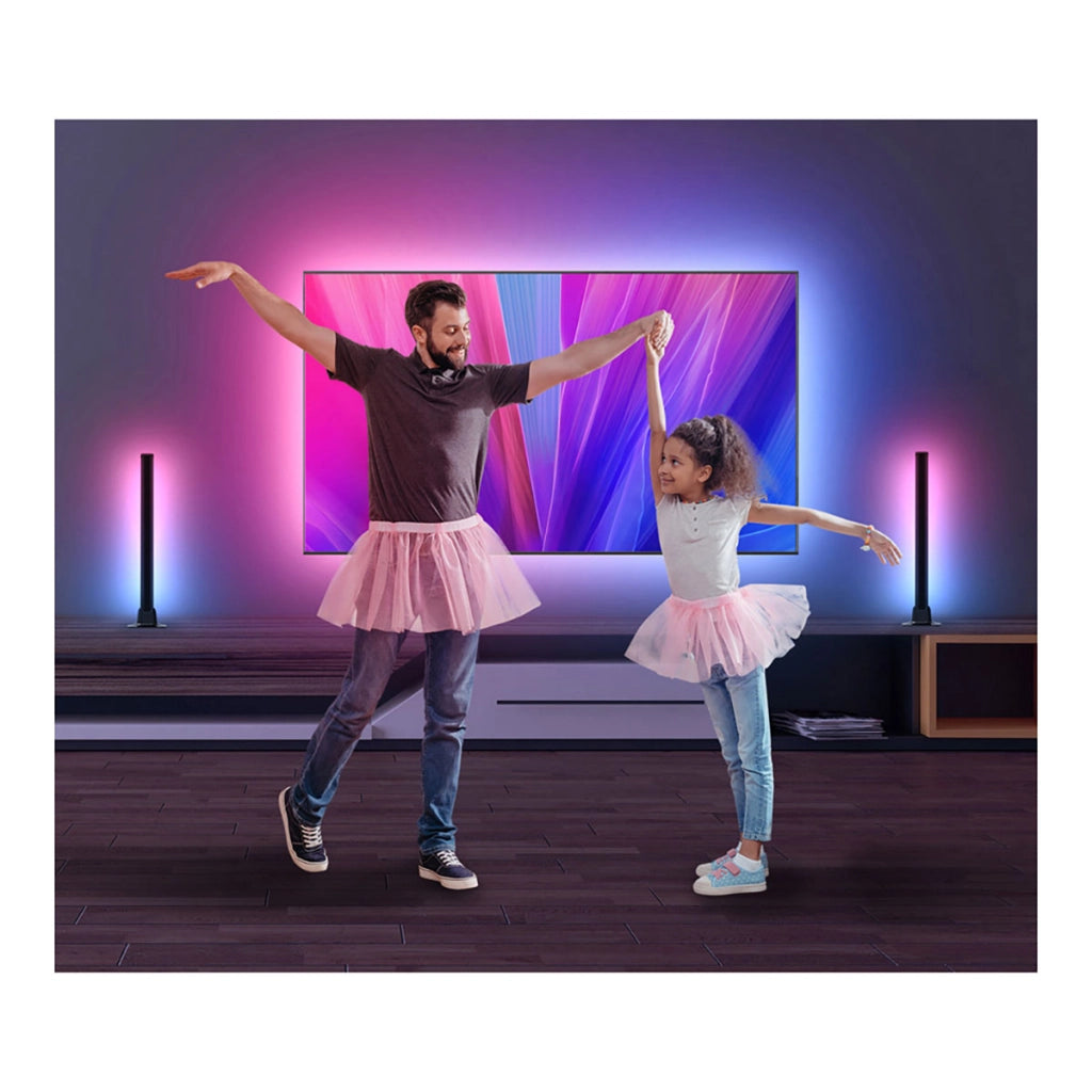 Kit LED intelligente per TV con controllo vocale WiFi e 2 moduli laterali Nero Avizar