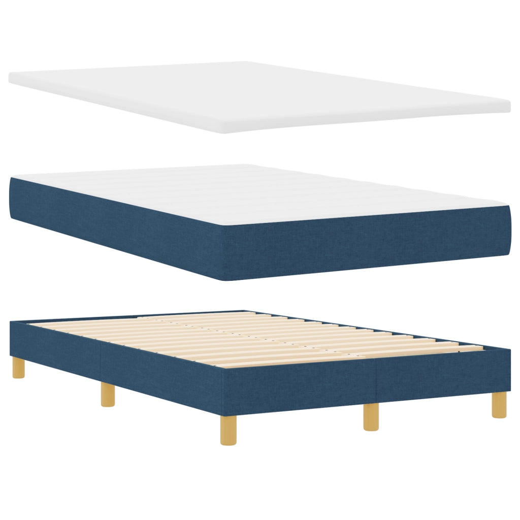 Letto a Molle con Materasso e LED Blu 120x200 cm Tessuto