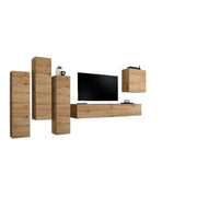 Set di mobili da salotto design collezione SWITCH III. Colore quercia Wotan.