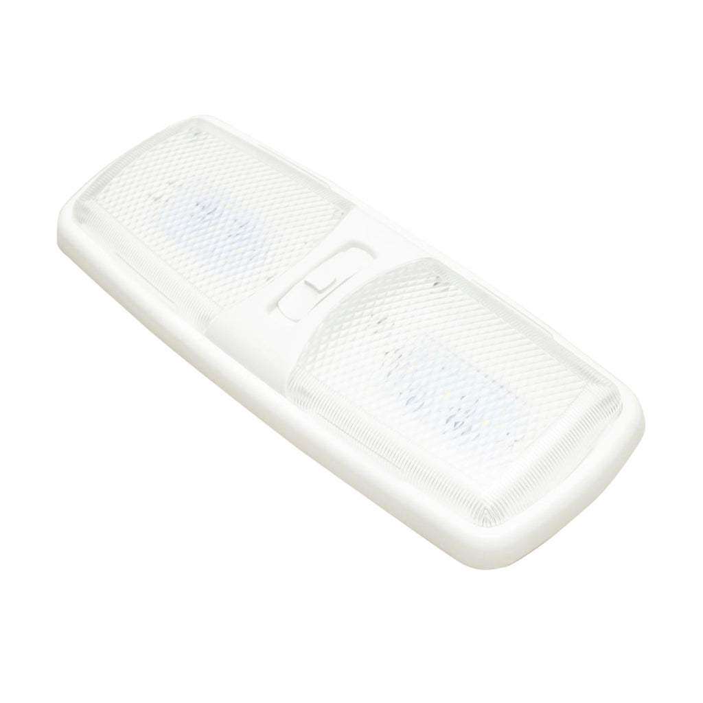 Lampada plafoniera doppia con LED, 12V, per camion.