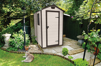 Casetta da Giardino Porta Attrezzi 130x192x198 cm in Resina Effetto Legno Keter Manor 4x6 Beige