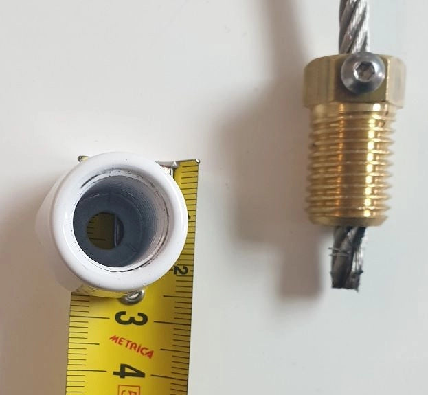 Tendifilo con cappuccio di rifinitura per tende 3000 con cavetto guida in acciaio - Colore Nero 9005