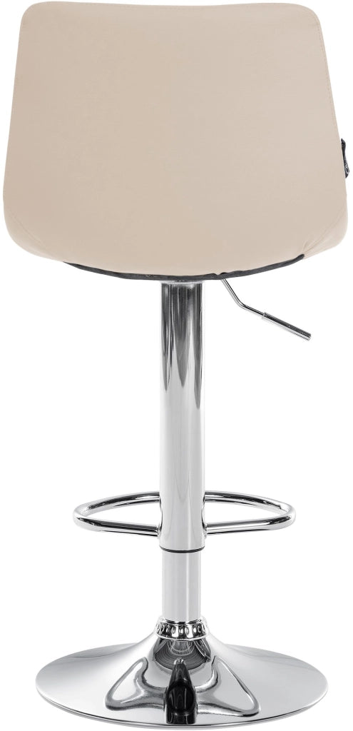Sgabello Jerry in similpelle crema,cromo