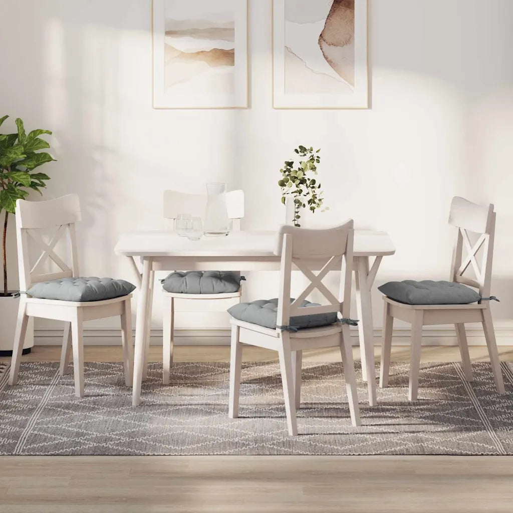 Cuscini per Seduta 4 pz | Cuscini per sedie Grigio chiaro 40 x 40 x 6 cm Tessuto