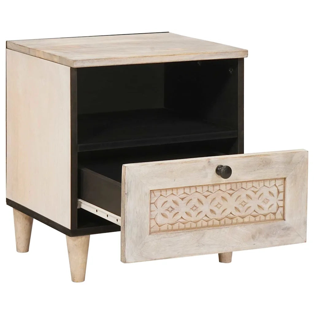 Comodino | Armadio da Notte | Mobiletto da notte Bianco 40 x 33 x 46 cm Legno ingegnerizzato
