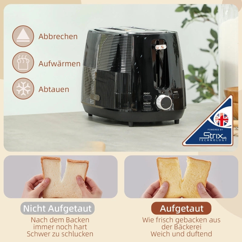 Set bollitore e tostapane, 1,7 L, varie funzioni, acciaio inox, nero