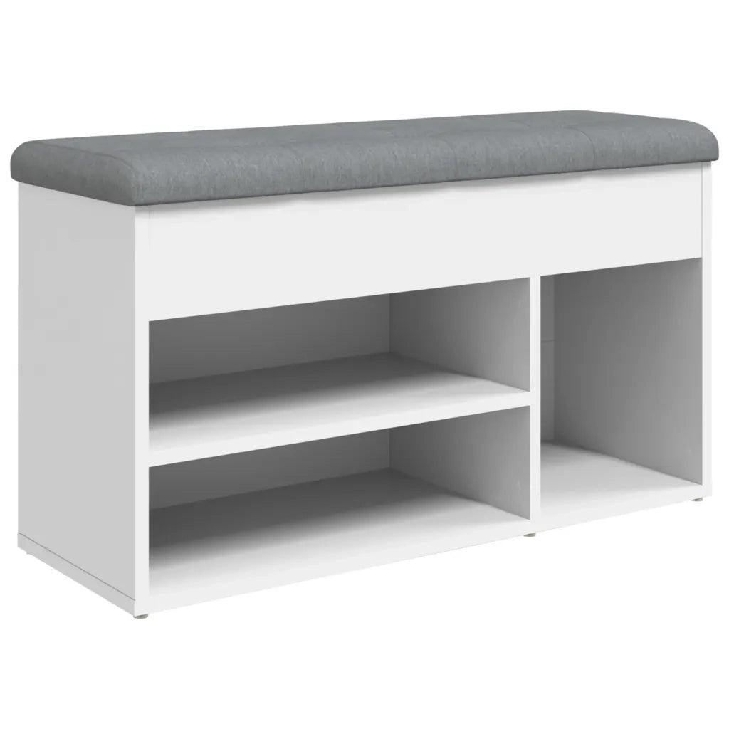 Panca-Sgabello Scarpiera Bianca 82x32x45,5 cm in Legno Massello