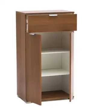 Credenzina moderna 2 ante + cassetto noce almendra già montato L60 H105 P38