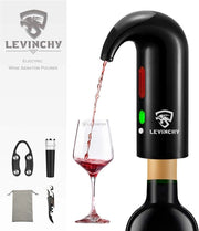 Luce a Vapore per Vino e Dispensatore - Caraffa di Vino Automatica con Ossidatore a Un Tocco e Funzionalità di Filtro Inteligente - Nero