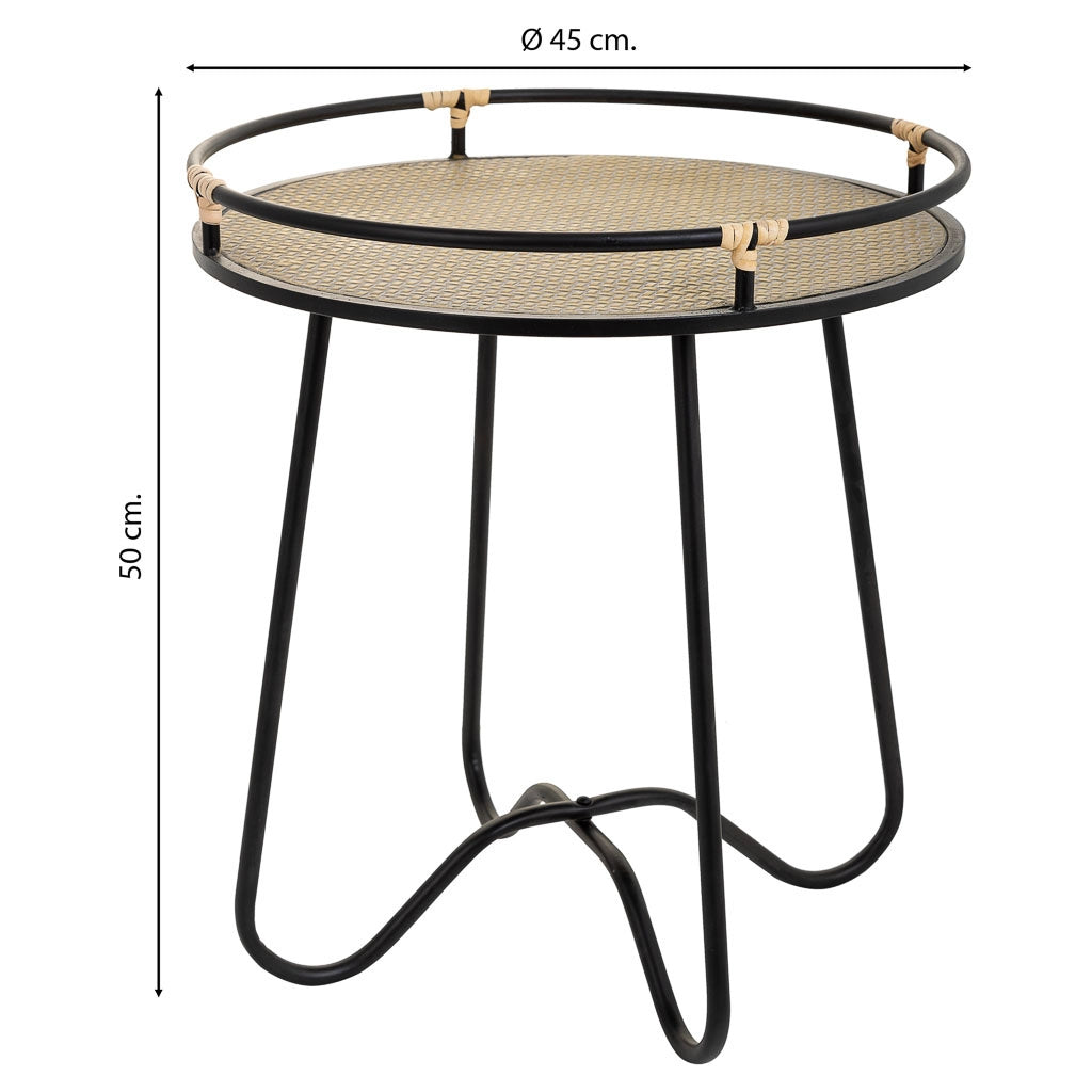 Tavolino in metallo nero 45x45x50h