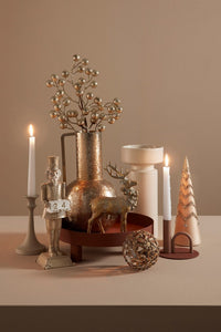 Bottiglia Decorativa Ø17,5x31 cm in Metallo Lathe Oro