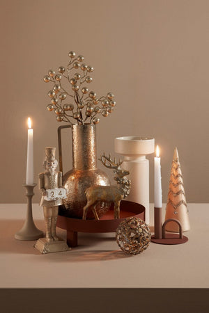 Bottiglia Decorativa Ø17,5x31 cm in Metallo Lathe Oro