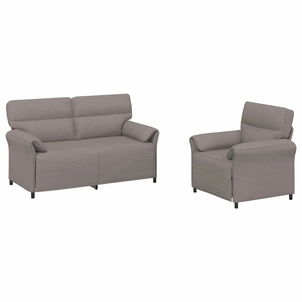 Set di divani 2 pz Tortora Tessuto 3424863