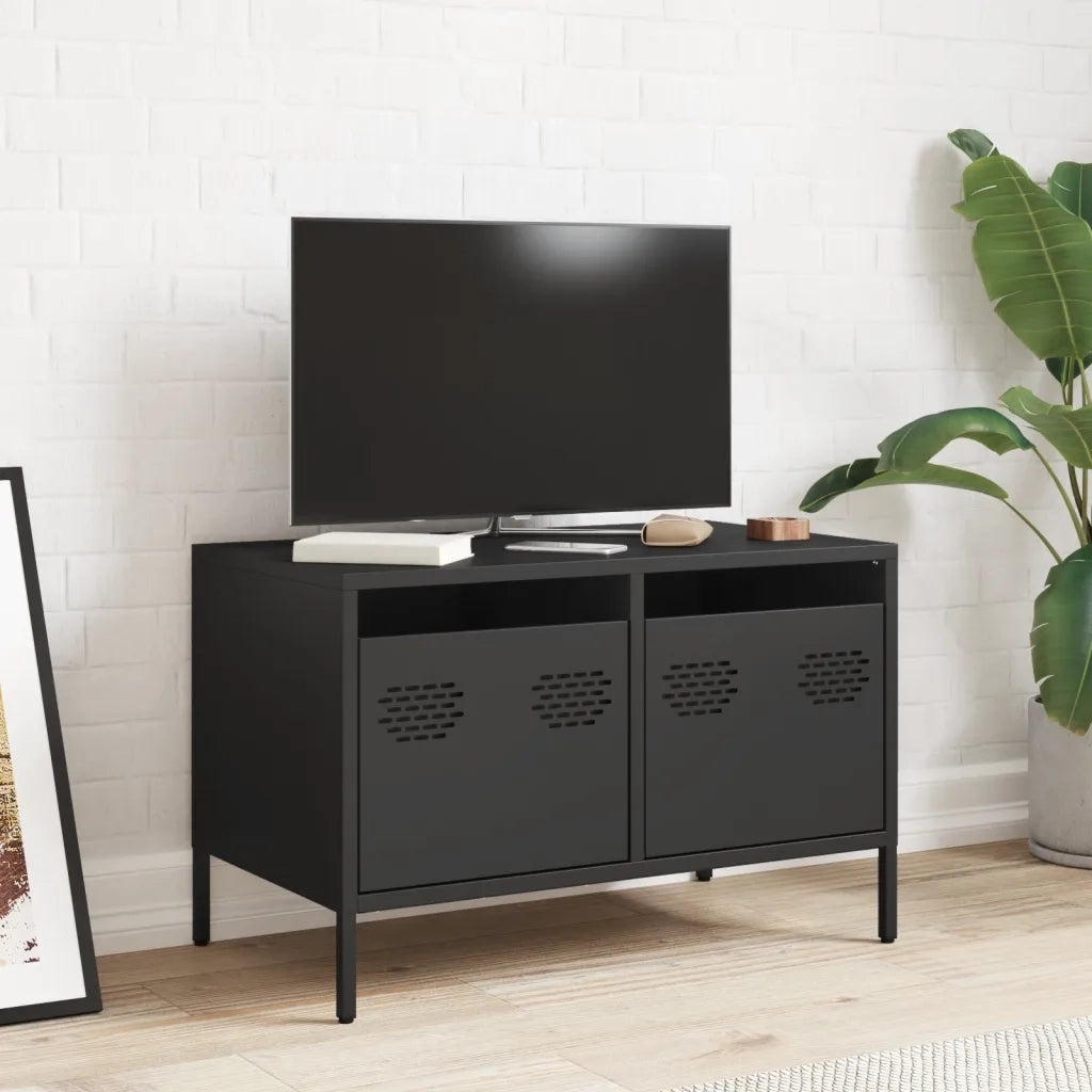 vidaXL Mobile TV Nero 68x39x43,5cm in Acciaio Laminato a Freddo
