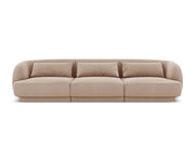Cosmopolitan Design - Divano "Tulum" 3 posti in velluto beige 