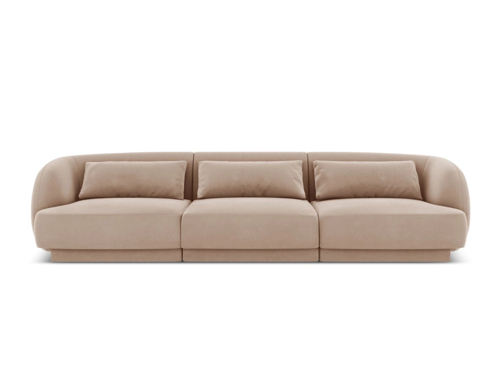 Cosmopolitan Design - Divano "Tulum" 3 posti in velluto beige 