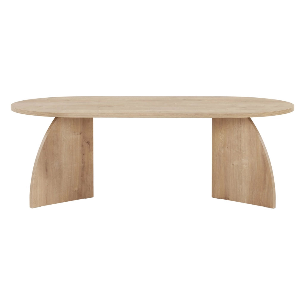 Nohaza, Tavolino da Salotto Forma Ovale, 120x60x40h cm Marrone Rovere